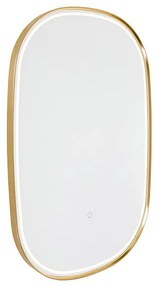 Espelho de casa de banho cobre com LED regulável em 3 níveis com toque oval - Miral