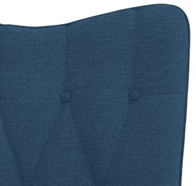 Cadeira de descanso com banco tecido azul