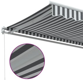 Toldo retrátil manual 600x350 cm antracite e branco