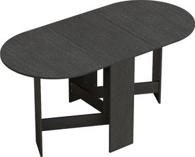 HOMCOM Mesa de Cozinha Dobrável com Alas Rebatíveis Mesa de Cozinha Dobrável de Forma Oval Estilo Moderno 163x80x75 cm Preto | Aosom Portugal