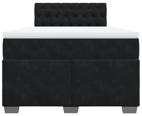 Cama boxspring com colchão 120x200 cm veludo preto