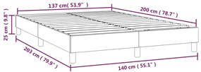 Estrutura de cama 140x200 cm couro artificial branco