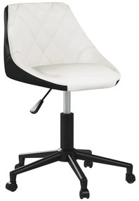 vidaXL Cadeira de jantar giratórias couro art. branco e preto