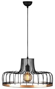 Chandelier Fellini – Preto e Cobre – Diâmetro 53 cm, Altura 124 cm