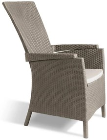 420019 Keter Cadeira de jardim reclinável Vermont cor cappuccino 238449