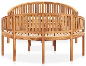 3 pcs conj. lounge de jardim formato banana teca maciça