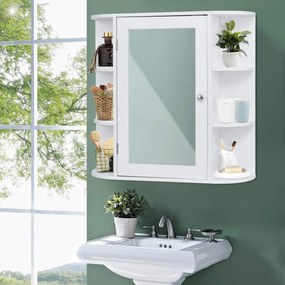 Armário de Casa de Banho Coimbra com Espelho e 6 Compartimentos – 65x1