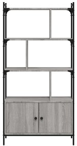 Estante c/ portas 76,5x30x154,5 cm deriv. madeira cinza sonoma