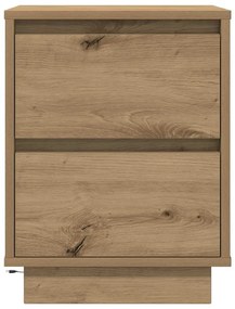 Mesas cabeceira c/ luzes LED 2pcs 38x34x50cm carvalho artesanal