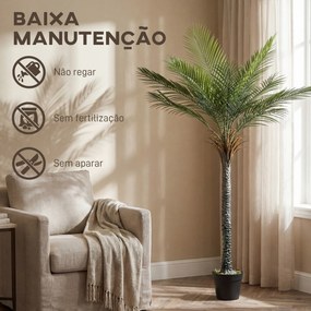 Planta Artificial Decorativa 180 cm Palmeira Artificial com Vaso e Folhas para Interior Verde