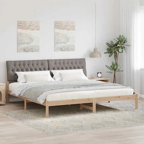 vidaXL Estrutura de Cama com Cabeceira Estofada Castanho 200 x 200 cm