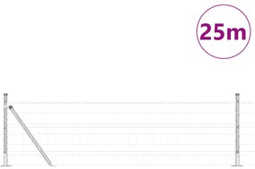 Cerca Euro com 13 Postes Flangeados 0.4x25 m de Aço Galvanizado