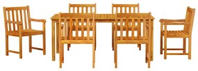 Conjunto de Mesa de Jantar 7 pcs 180 x 90 x 75 cm