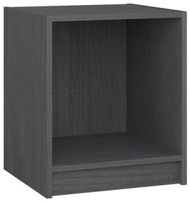 Mesa de cabeceira 35,5x33,5x41,5 cm pinho maciço cinzento