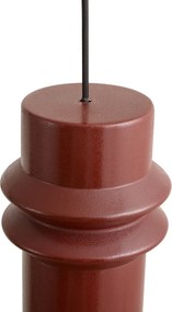 Candeeiro suspenso retro vermelho com preto 3 luzes - Monti