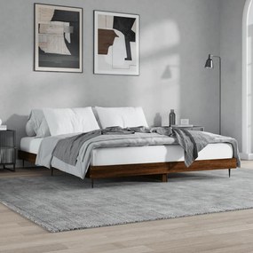 Estrutura cama sem colchão 200x200 cm carvalho castanho