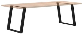 Pés de mesa de jantar em forma de U, 2 peças, preto, 80x (72-73) cm, a