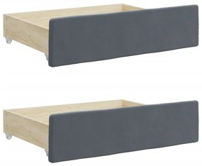 Sofá-cama c/ gavetão e gavetas 90x190 cm veludo cinzento-escuro