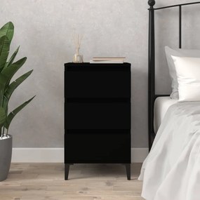 vidaXL Mesa de cabeceira 40x35x70 cm derivados de madeira preto