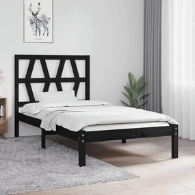 3103987 vidaXL Estrutura de cama 90x200 cm madeira de pinho maciça preto