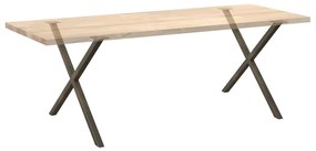 Pernas p/ mesa de jantar 2 pcs forma X 90x(72-73)cm aço natural