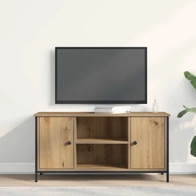 Mesa de TV vidaXL Carvalho Artesanal 100x40x50 cm Madeira Derivada e A
