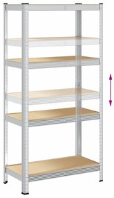 Prateleiras de armazenamento de 4 camadas 2 pcs aço prateado