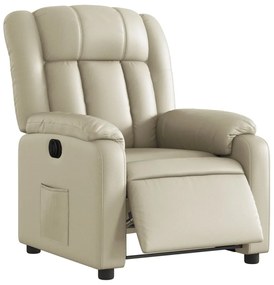 Poltrona reclinável elétrica couro artificial cor creme