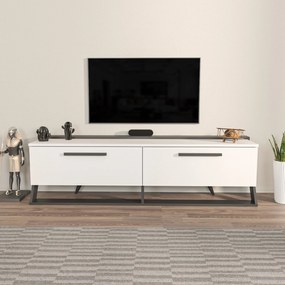 Móvel de TV Astrid – Branco e Preto – 163,8 cm x 46,8 cm x 36,6 cm
