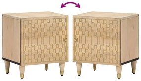Mesas de cabeceira 2 pcs 40x33x46 cm madeira mangueira maciça