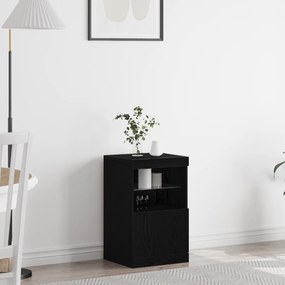 Buffet vidaXL com Luzes LED Carvalho Preto 41x37x67 cm