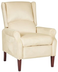 vidaXL Poltrona reclinável veludo cor creme