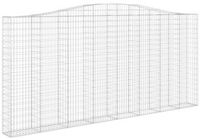 Cestos gabião arqueados 3pcs 400x30x180/200cm ferro galvanizado