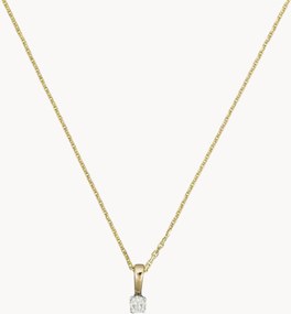 Colar em prata com pendente em ouro amarelo e diamantes Mon Diamant PM