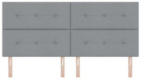 Cabeceira LED Cinza Claro 100 cm em Tecido
