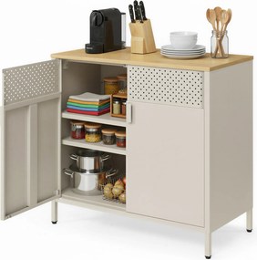 Armário de arrumação escritorio ou cozinha 40 x 80 x 76 cm bege areia-bege natural
