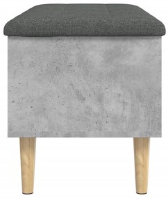 Banco de arrumação 82x42x46cm derivados madeira cinza cimento