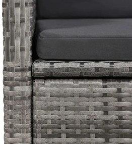 3 pcs conjunto de jantar para jardim cinzento