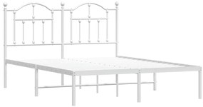 Estrutura de cama com cabeceira 140x200 cm metal branco