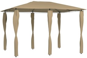 Gazebo 3x4x2,6m + capas para postes 160 g/m² cinza-acastanhado