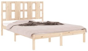 Estrutura de cama dupla pequena 4FT 120x190 cm madeira maciça
