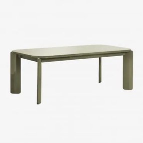 Mesa De Jantar Retangular 200x100 Cm Em Mdf Genebra Verde Sálvia - Sklum