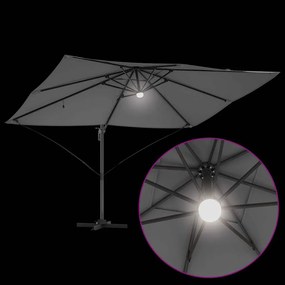 Guarda-Sol Cantilever Roma da com LEDs, Antracite, 352x251x265 cm, em