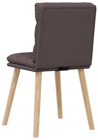 Cadeiras de jantar 6 pcs tecido castanho-escuro
