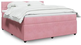 Cama com molas/colchão 180x200 cm veludo rosa