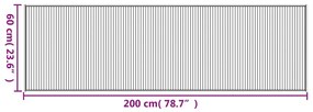 Tapete retangular 60x200 cm bambu castanho