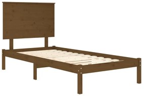 Estrutura de cama 100x200 cm pinho maciço castanho mel