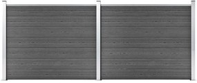 Conjunto painel de cerca 353x146 cm WPC preto