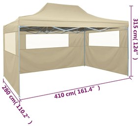 Tenda dobrável profissional festas 3 paredes 3x4m aço cor creme