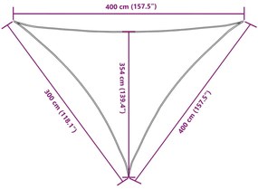 Para-sol estilo vela tecido oxford triangular 3x4x4 m castanho